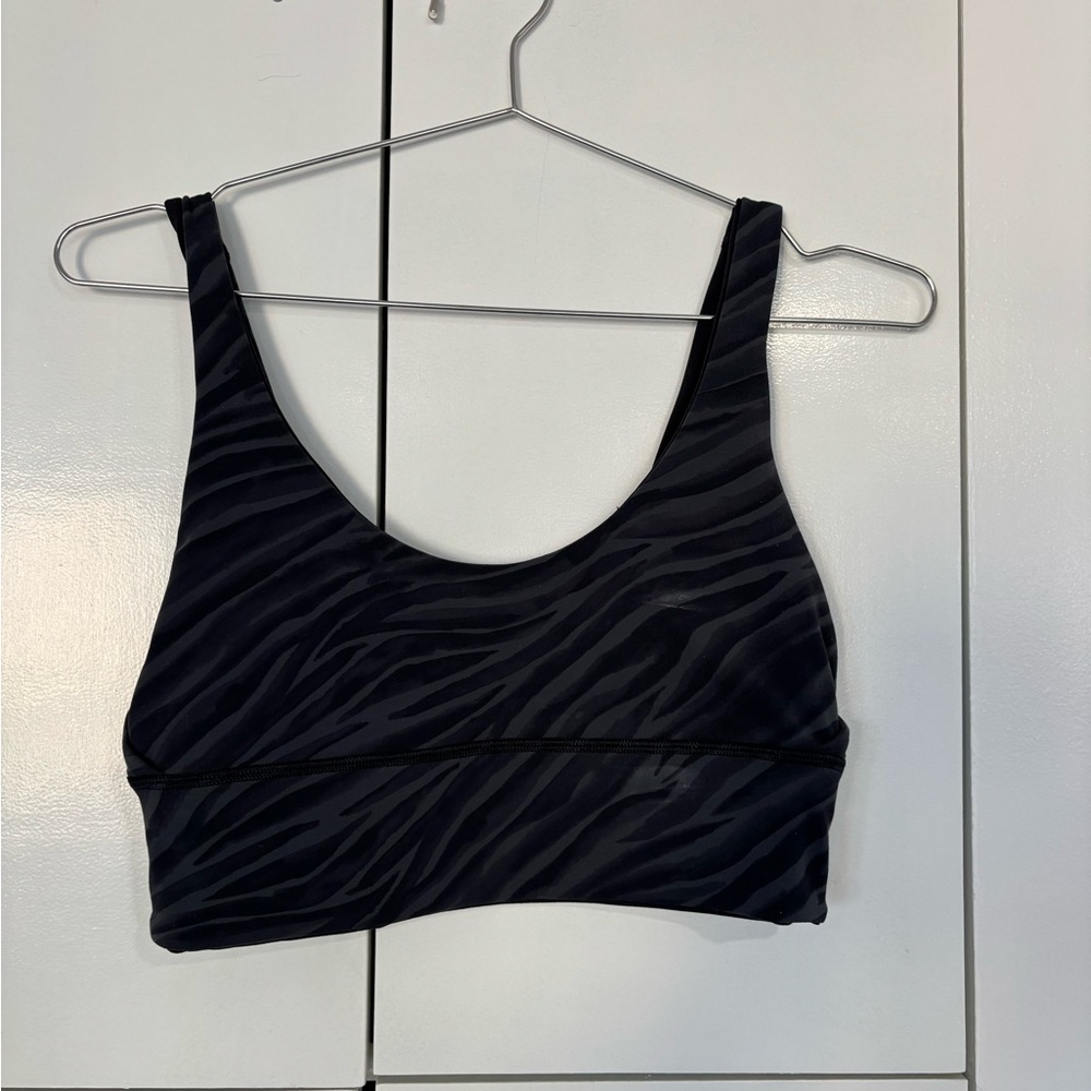 Lululemon Athletica Black Zebra Pattern Sports Bra